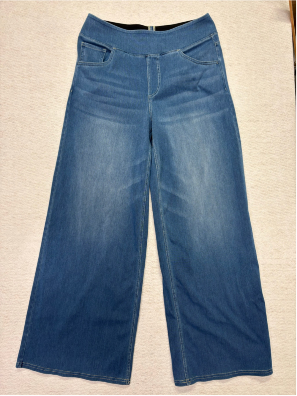 Halara Flex High Waisted Wide Leg Stretch Jeans L Regular Pull On Blue